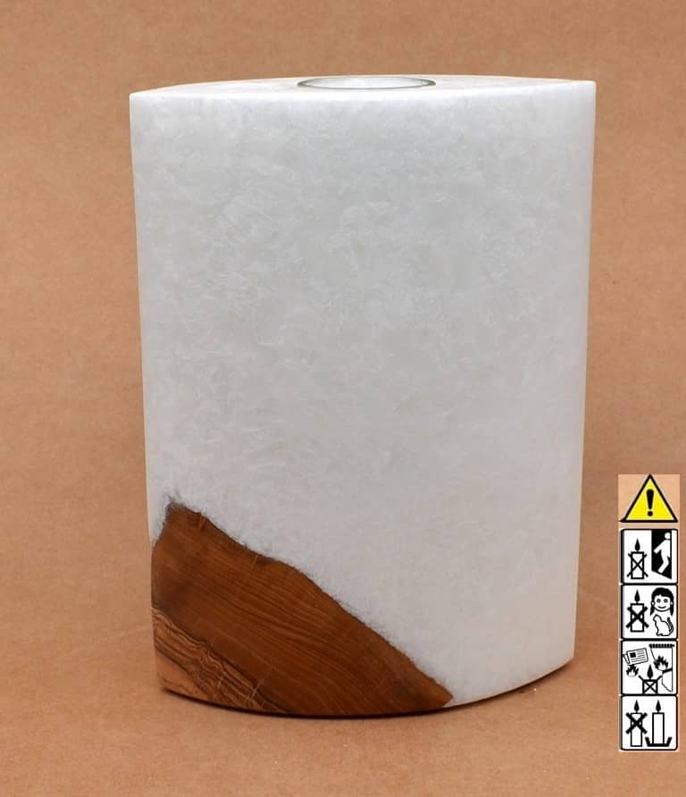 Kerze mit Holz Unikat Oval Kanten spitz 210 x 140 x 80 mm 1 x Teelicht. Jetzt in unserem Geschenke Onlineshop kaufen.