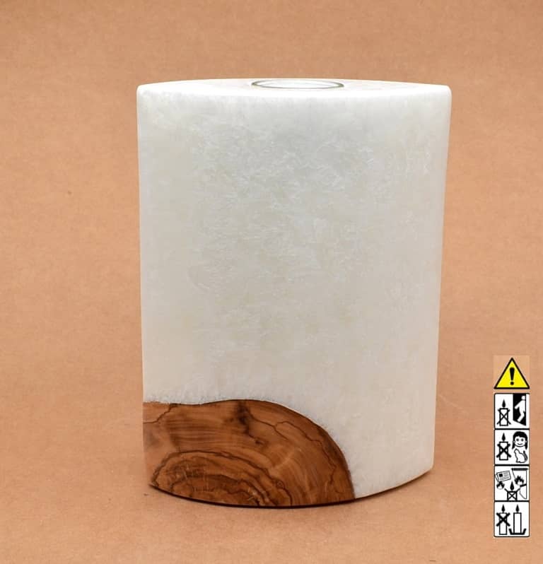 Kerze mit Holz Unikat Oval Kanten spitz 210 x 140 x 80 mm 1 x Teelicht. Jetzt in unserem Geschenke Onlineshop kaufen.