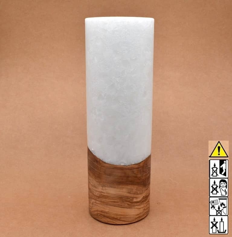 Hochzeitskerze, Kerze mit Holzeinsatz, Teelicht rund, Stearin, im Kerzen online Shop für Hochzeiten bestellen, günstig kaufen.