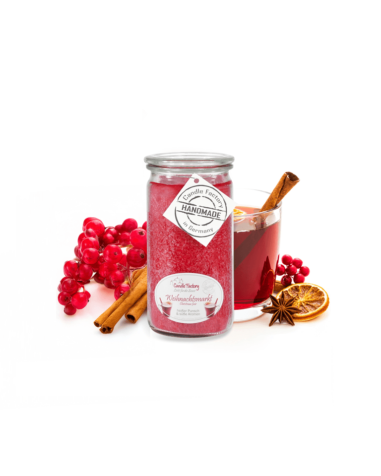 Weihnachtsmarkt Mini Jumbo hochwertige Duftkerze im Glas