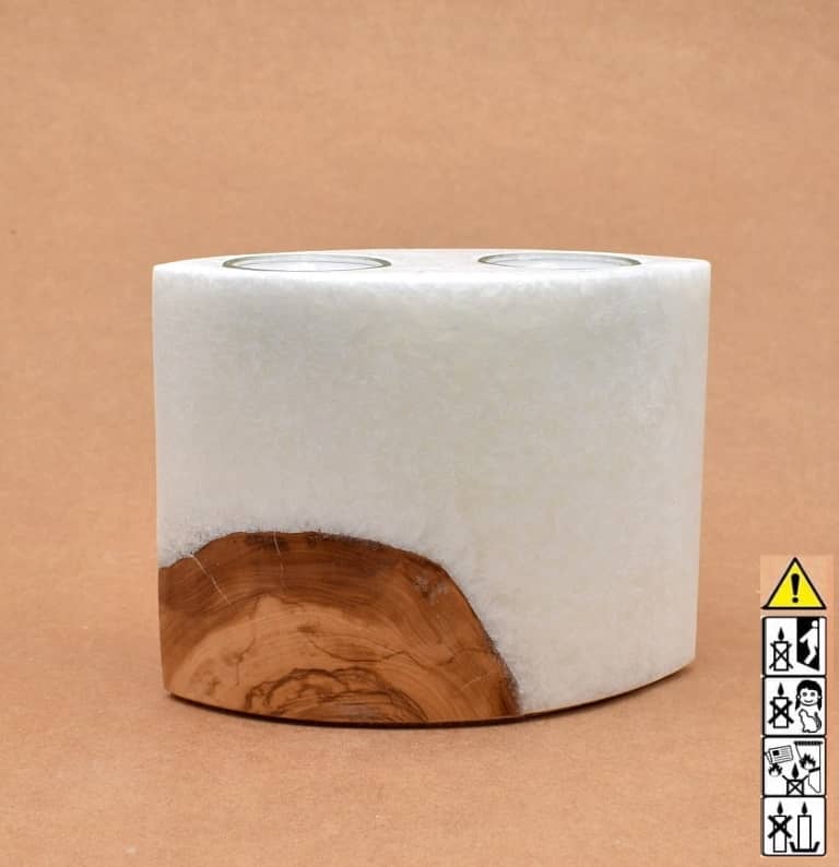 Hochzeitskerze, Kerze mit Holzeinsatz, Teelicht rund, Stearin, im Kerzen online Shop für Hochzeiten bestellen, günstig kaufen.