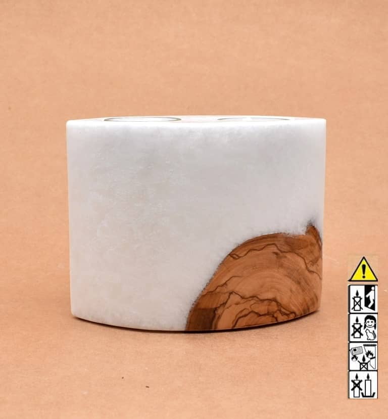 Hochzeitskerze, Kerze mit Holzeinsatz, Teelicht rund, Stearin, im Kerzen online Shop für Hochzeiten bestellen, günstig kaufen.