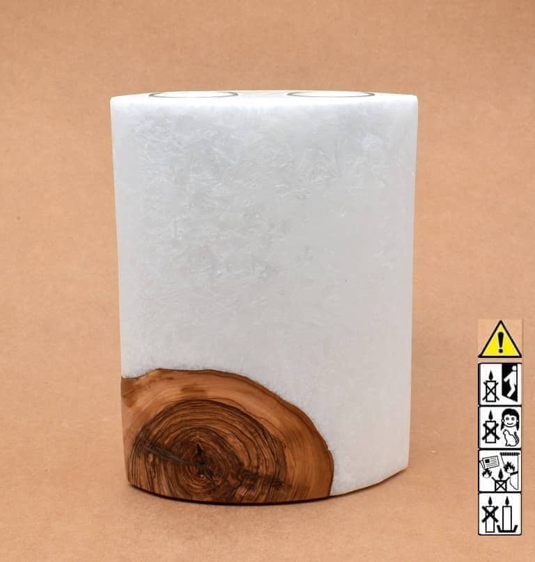 Kerze mit Holzelement, Individuelle, persönliche Hochzeitskerze  Holzkerze, Rund Stearinoptik, Hochzeitskerze mit Teelicht im Kerzen online Shop für Hochzeiten bestellen, günstig kaufen.