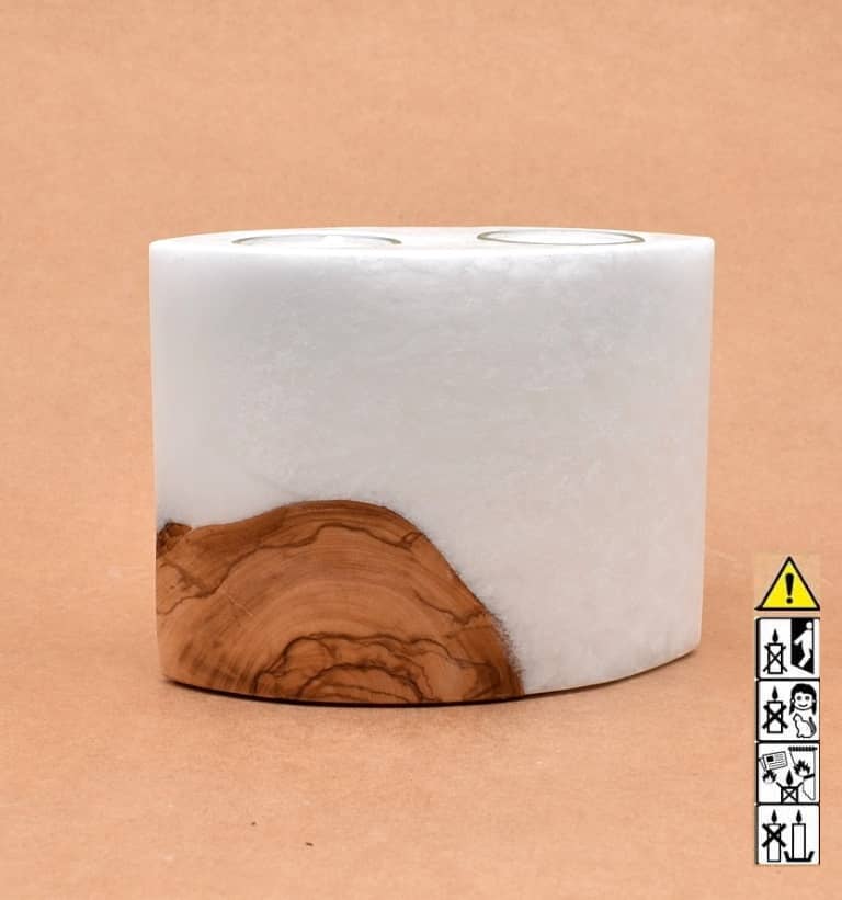 Hochzeitskerze, Kerze mit Holzeinsatz, Teelicht rund, Stearin, im Kerzen online Shop für Hochzeiten bestellen, günstig kaufen.