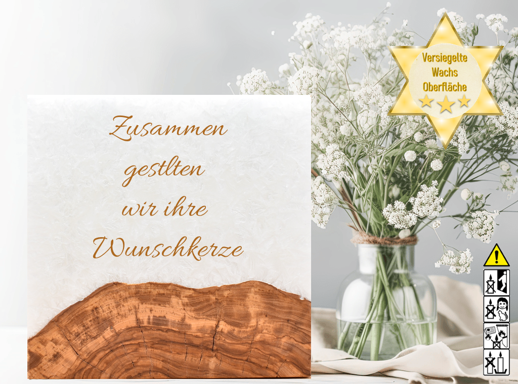 Hochzeitskerze 20 x 20 cm 2 Teelichter mit Sockel "selbstgestaltet" Hochzeitskerze 20 x 20 cm 2 Teelichter mit Sockel "selbstgestaltet"