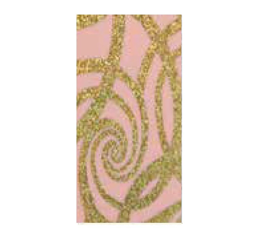 Verzierwachsplatten "2.9-12-122-46 geprägt" gold Glitzer auf rosa Verzierwachsplatten "2.9-12-122-46 geprägt" gold Glitzer auf rosa