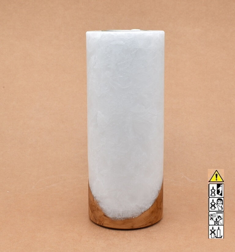 Hochzeitskerze, Kerze mit Holzeinsatz, Teelicht rund, Stearin, im Kerzen online Shop für Hochzeiten bestellen, günstig kaufen.