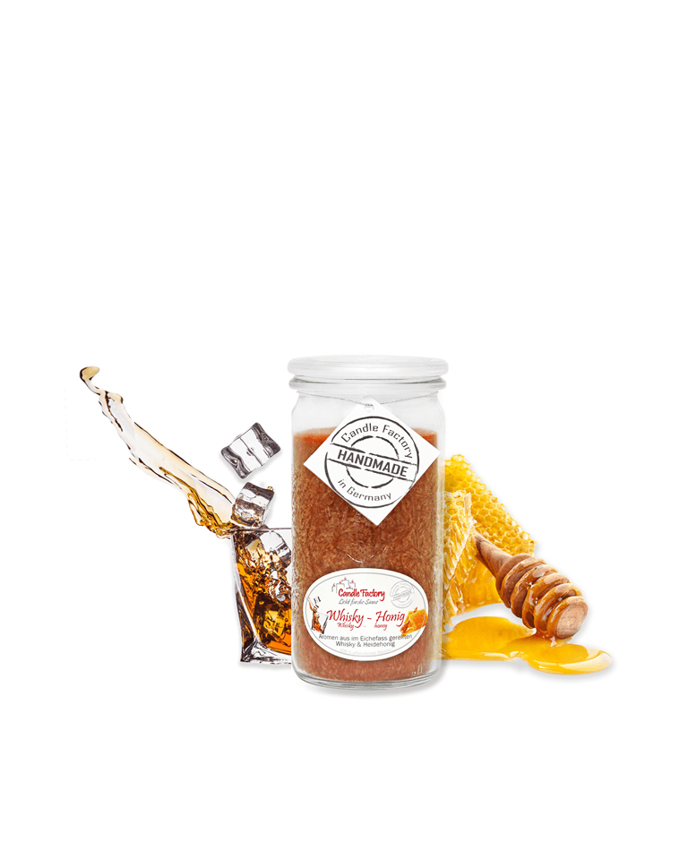 Whiskey & Honig Mini Jumbo hochwertige Duftkerze im Glas