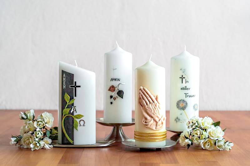 Kleine und große, ovale und runde Trauerkerzen - Kerze zur Trauer in unserem Kerzen Onlineshop günstig bestellen und online kaufen.