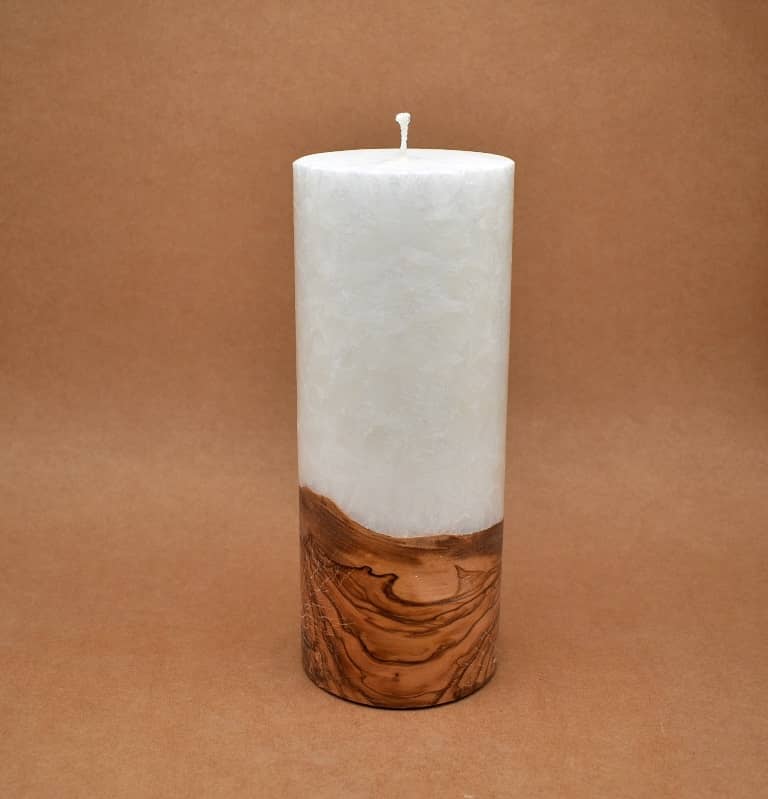 Kerze mit Holzelement 100x250mm günstig in unserem Onlineshop kaufen. Personalisierte Geschenke online kaufen