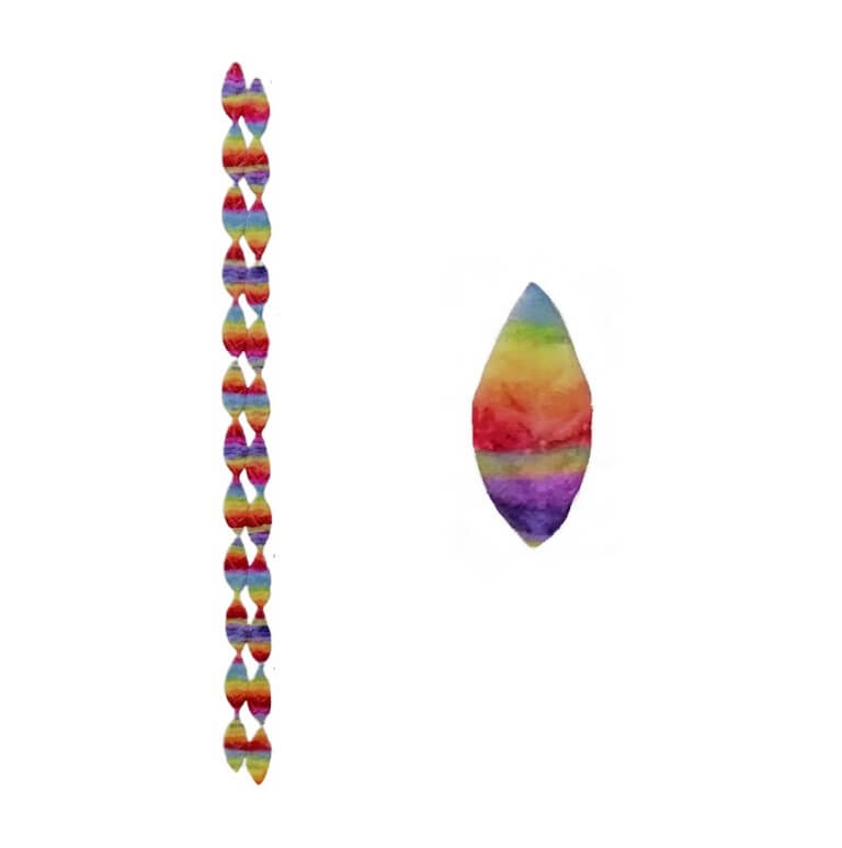 Blätter Regenbogenaquarell Welle ca. 20 x 7mm (24 Stück)