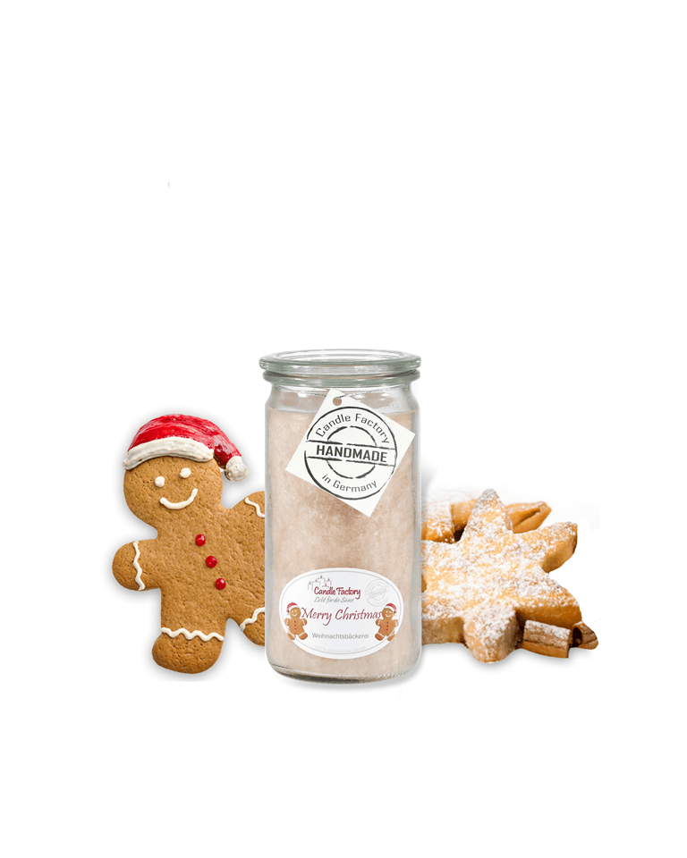 Merry Christmas Mini Jumbo hochwertige Duftkerze im Glas