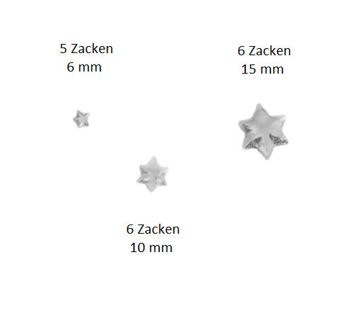 Verzierwachs Sterne 10 mm mit 6 Zacken Silber (4 Stück)