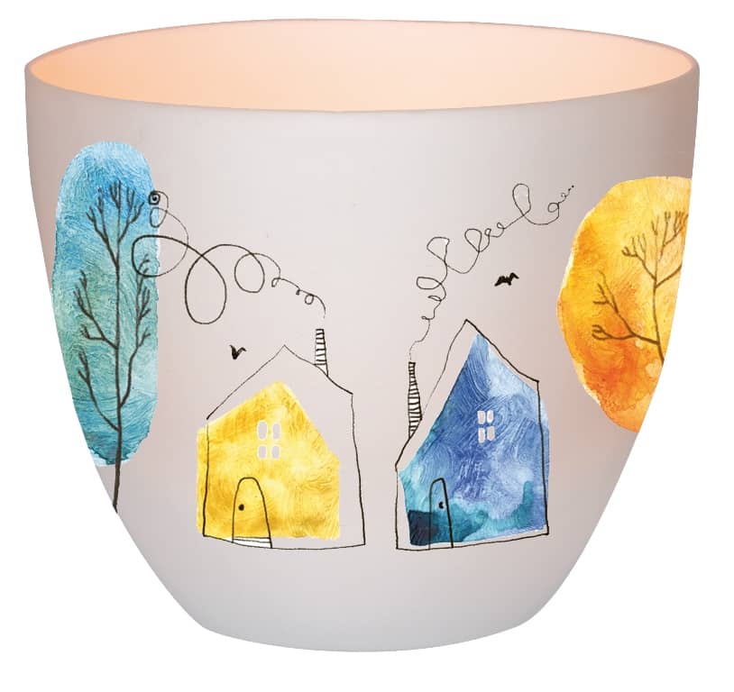 Windlicht LichterZeit "Zuhause" aus Porzellan - 9 x 8 cm - in Geschenkverpackung