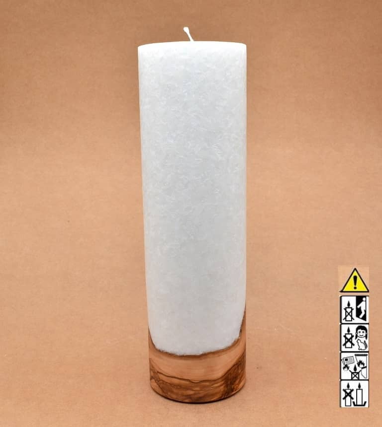 Kerze mit Holzelement, Individuelle, persönliche Hochzeitskerze  Holzkerze, Rund Stearinoptik, Hochzeitskerze mit Teelicht im Kerzen online Shop für Hochzeiten bestellen, günstig kaufen.