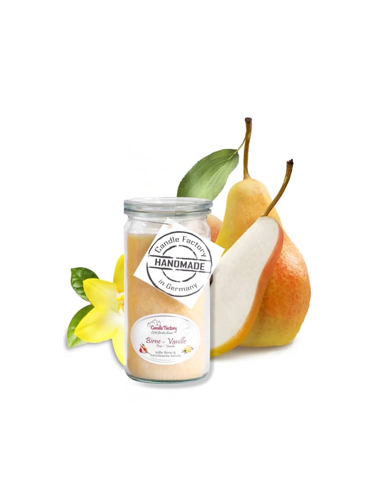 Hochwertige Duftkerze von Candle Factory Birne Vanille Mini Jumbo im Glas g?nstig in Kerzen Online Shop kaufen. Duftkerzen im Glas. Geschenkidee Birne Vanille Mini Jumbo im Glas