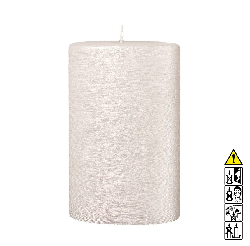 Kerzenrohling Oval abgerundet 1-Docht Perlmutt weiß quer gebürstet Mit hochwertigen Kerzenrohling Oval abgerundet 1-Docht 200 x 135 x 70 mm Perlmutt weiß quer gebürstet bastelt