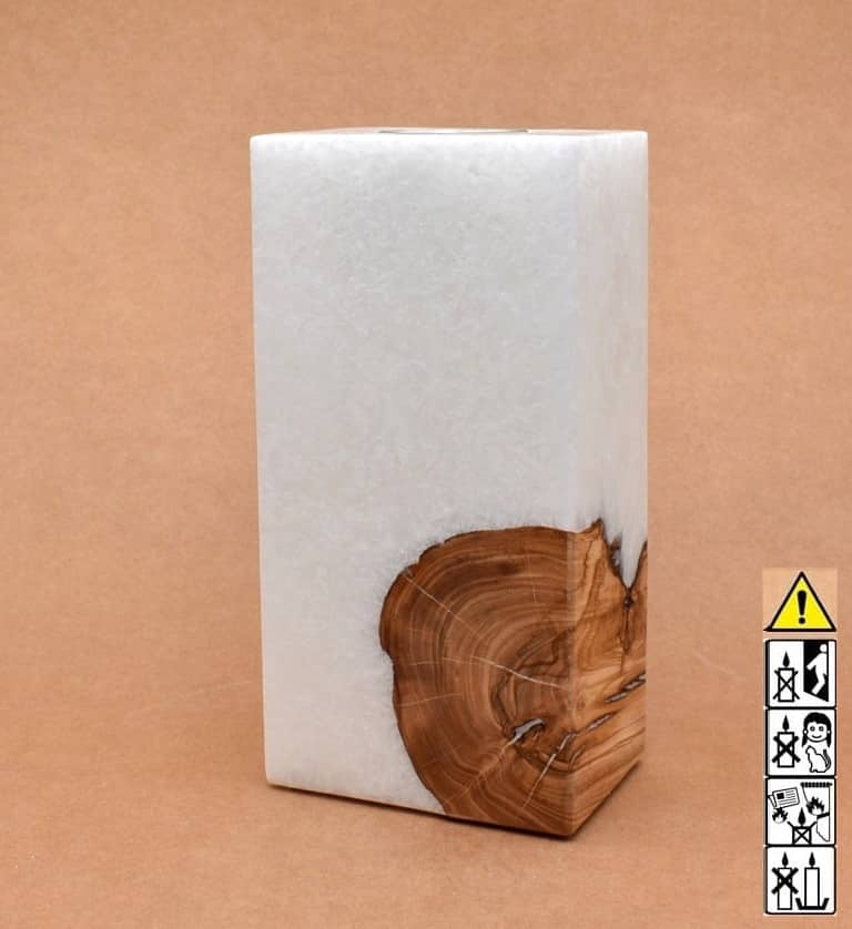 Kerze mit Holz Unikat Quader 70 x 100 x 200 mm mit Teelicht Nr.: 7 Kerze mit Holz Unikat Quader 70 x 100 x 200 mm mit Teelicht Nr.: 7