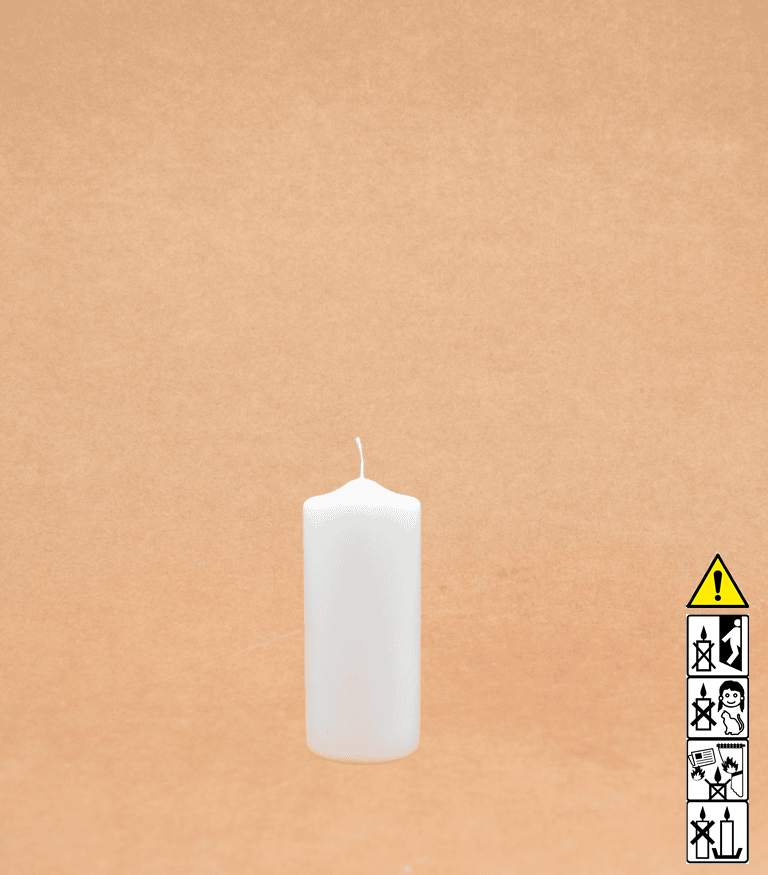 Kerzenrohling Spitzkopfkerze 120 x 60 mm getaucht weiß