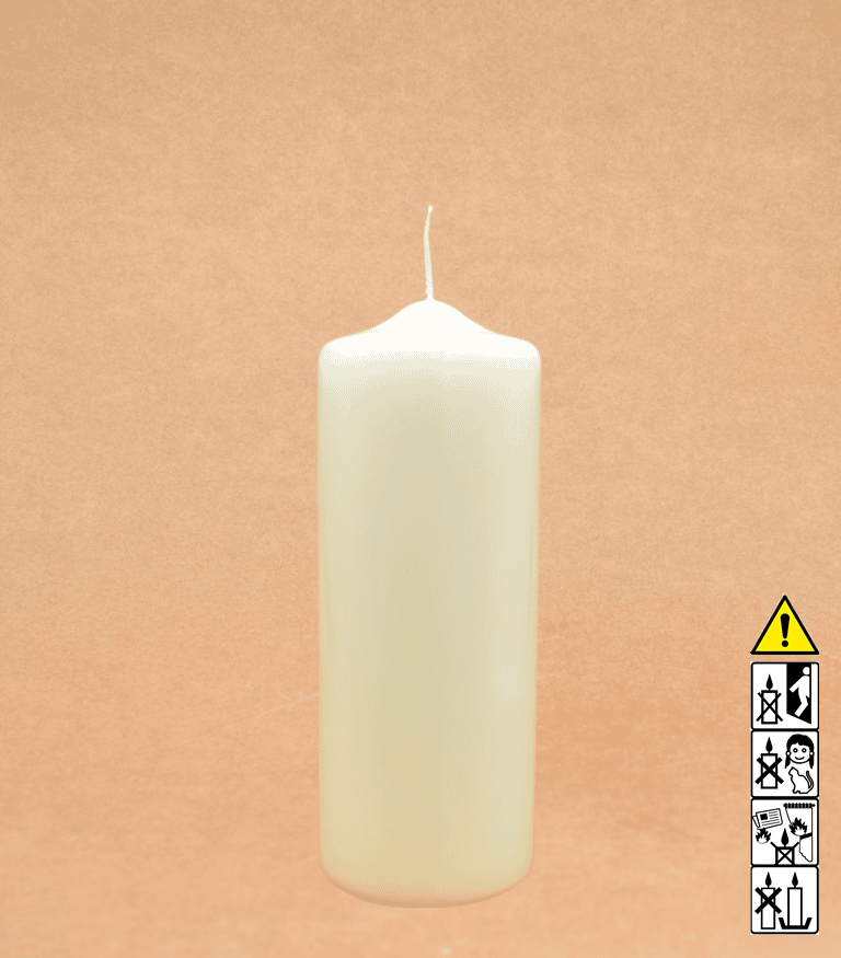 Kerzenrohling Spitzkopfkerze 250 x 90 mm getaucht elfenbein