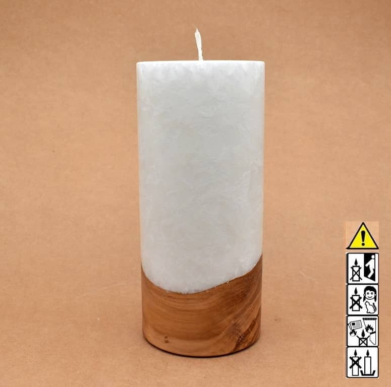 Hochzeitskerze, Kerze mit Holzeinsatz, Teelicht rund, Stearin, im Kerzen online Shop für Hochzeiten bestellen, günstig kaufen.