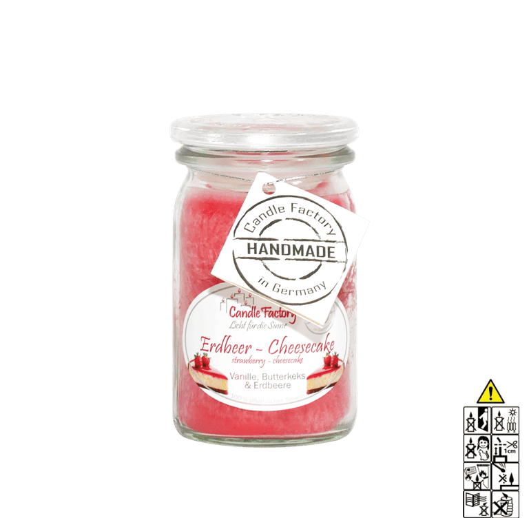 Erdbeer-Cheesecake - Baby Jumbo Duftkerze im Glas von Candle Factory Erdbeer-Cheesecake - Baby Jumbo Duftkerze im Glas von Candle Factory