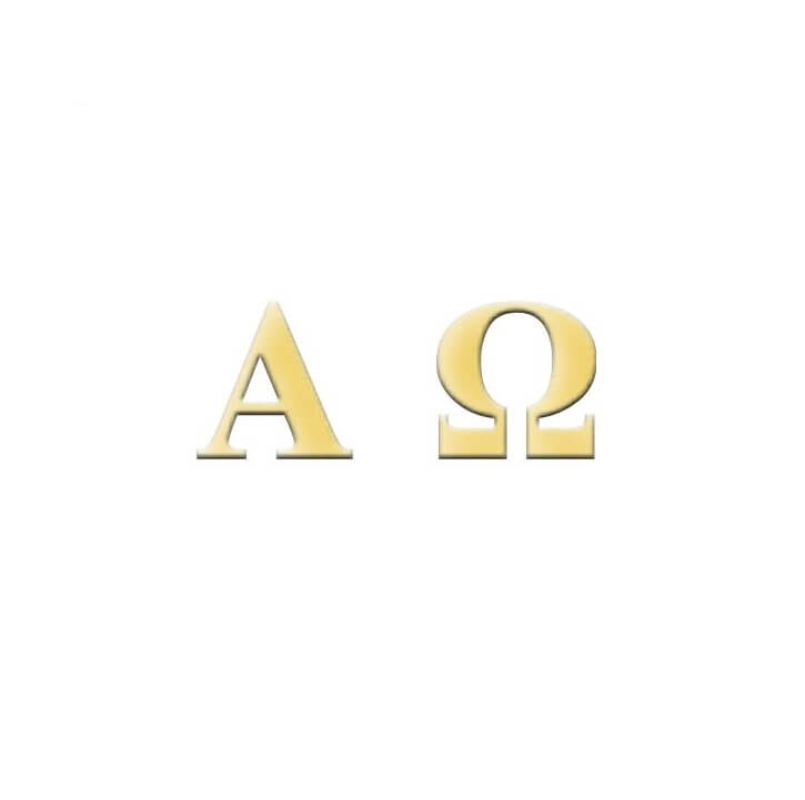 Verzierornament Verzierwachs Alpha + Omega gold 25 mm Verzierornament Verzierwachs online bestellen Alpha + Omega gold 25 mm