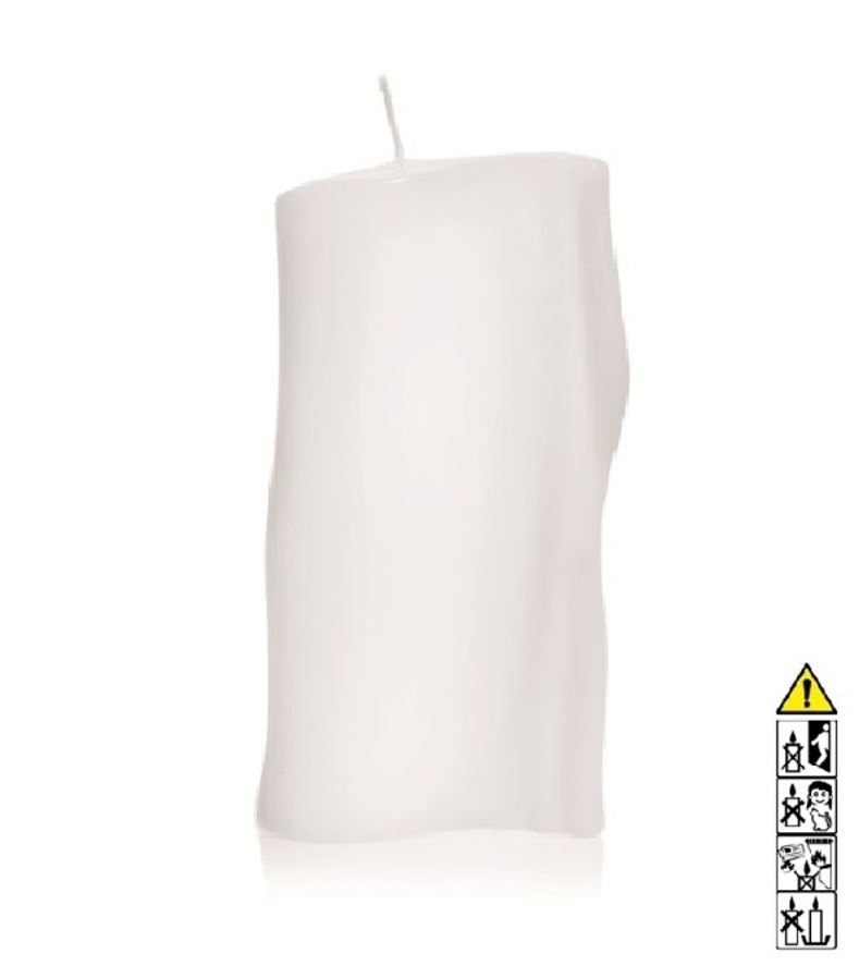 Kerzenrohling Formkerze 215 x 75-100 mm "Wellen-Rand" Rohling nicht getaucht