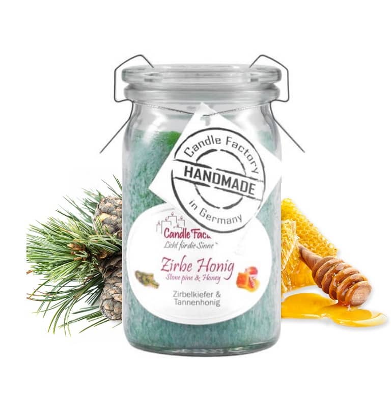 Hochwertige Duftkerze von Candle Factory Zirbe Honig Baby Jumbo Duftkerze im Glas in der Farbe gr?n g?nstig in Kerzen Online Shop kaufen. Duftkerzen im Glas. Geschenkidee Zirbe Honig Baby Jumbo Duftkerze im Glas in der Farbe gr?n.