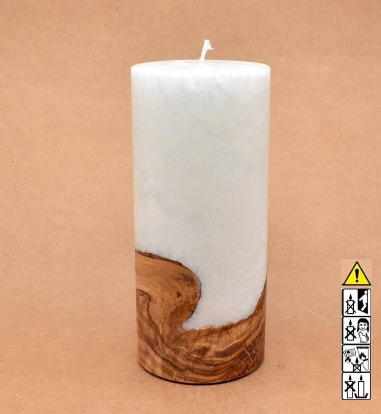 Hochzeitskerze, Kerze mit Holzeinsatz, Teelicht rund, Stearin, im Kerzen online Shop für Hochzeiten bestellen, günstig kaufen.