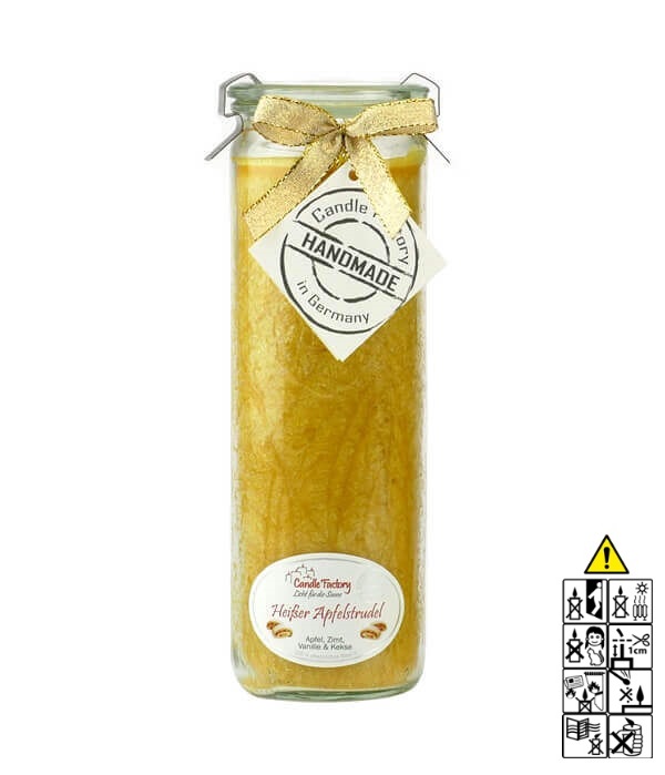 Duftkerze Heißer Apfelstrudel Big Jumbo Candle Factory Duftkerze im Weck Glas aus Stearinwachs mit dem Duft Heißer Apfelstrudel Big Jumbo
