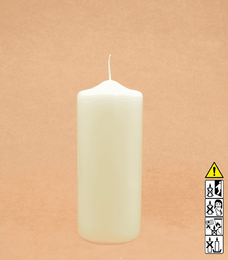 Kerzenrohling Spitzkopfkerze 250 x 100 mm getaucht elfenbein