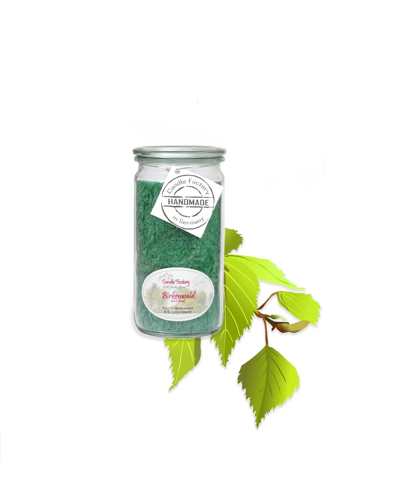 Birkenwald - Mini Jumbo hochwertige Duftkerze im Glas