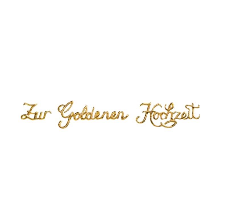 Verzierornament Schriftzug: "Zur goldenen Hochzeit" 20 x 130mm