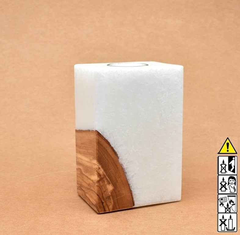 Kerze mit Holz Unikat Quader 70 x 100 x 150 mm mit 1 x Teelicht Nr: 6 Kerze mit Holz Unikat Quader 70 x 100 x 150 mm mit 1 x Teelicht Nr: 6