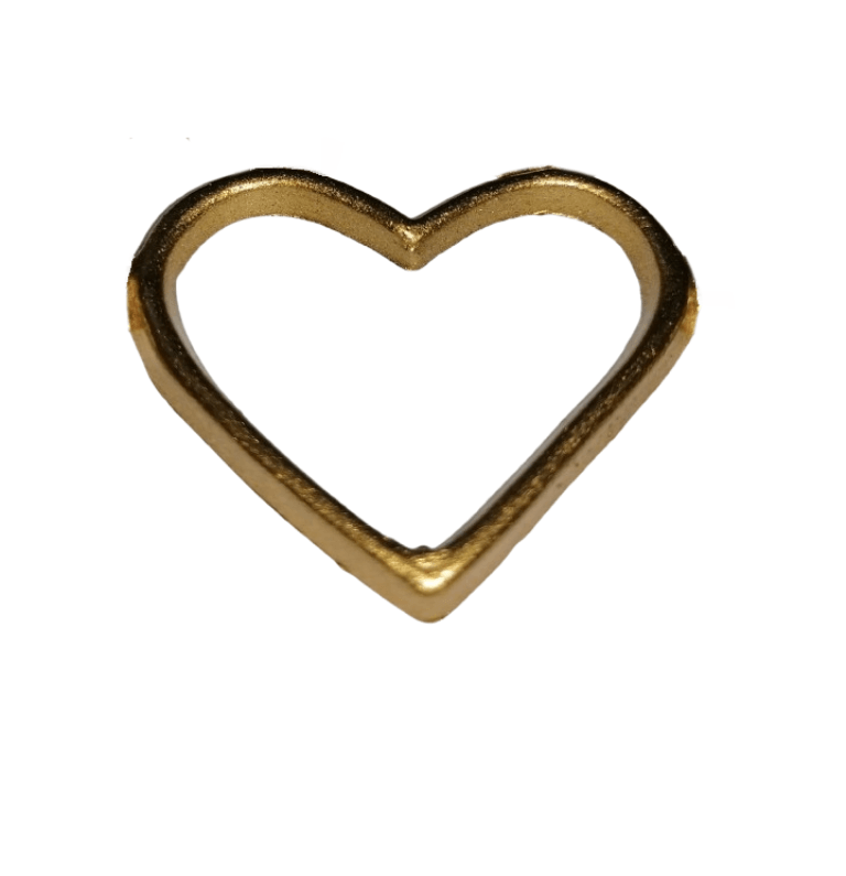 3D Herz offen groß in Gold 35 x 30mm (1 Stück)