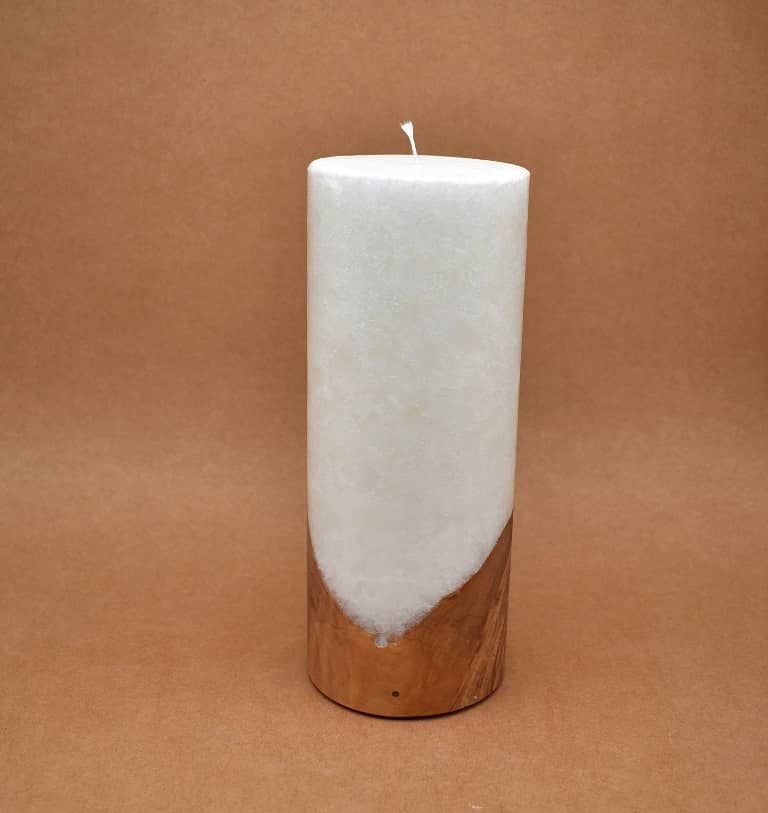 Kerze mit Holzelement 100x250mm günstig in unserem Onlineshop kaufen. Personalisierte Geschenke online kaufen