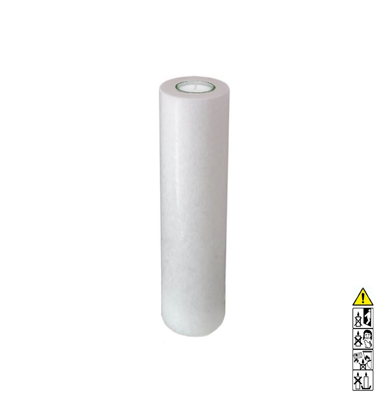 Kerzenrohling Rund Stearin weiß-kristall 70 x 250 mm mit Teelicht