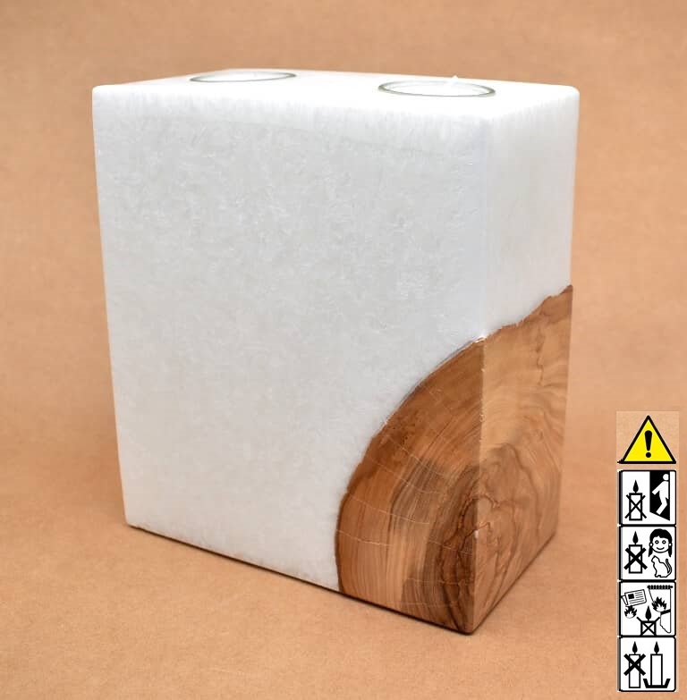 Kerze mit Holz Unikat Quader 95 x 175 x 200 mm 1 x Holz 2 x Teelicht Nr.: 1 Kerze mit Holz Unikat Quader 95 x 175 x 200 mm 1 x Holz 2 x Teelicht Nr.: 1