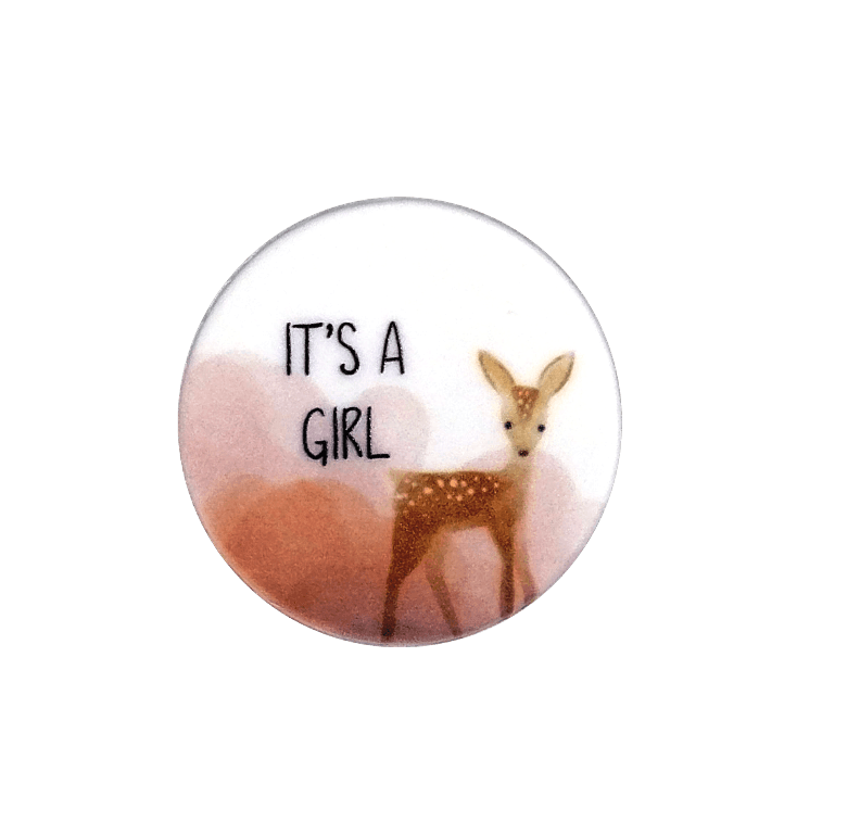 Verzierwachsbild Bambi "It's a Girl"  D = ca. 57 mm (1 Stück)