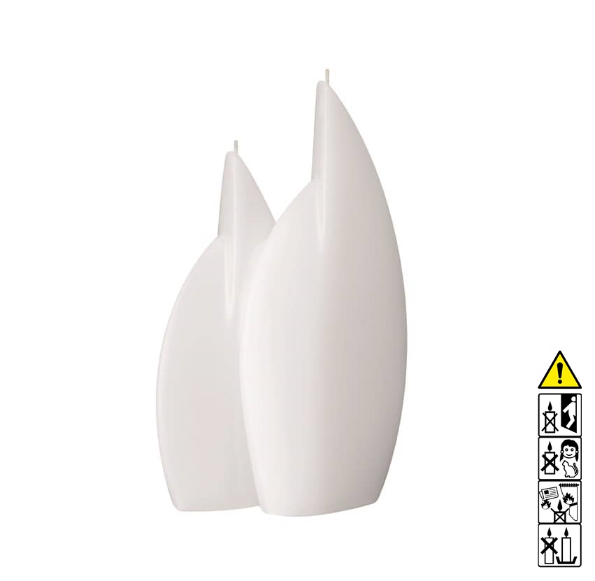 Kerzenrohling Doppelflamme groß 295 x 168 x 40 mm getaucht weiß Mit hochwertigen Kerzenrohling Stumpenkerze getaucht weiß bastelt macht Freude.