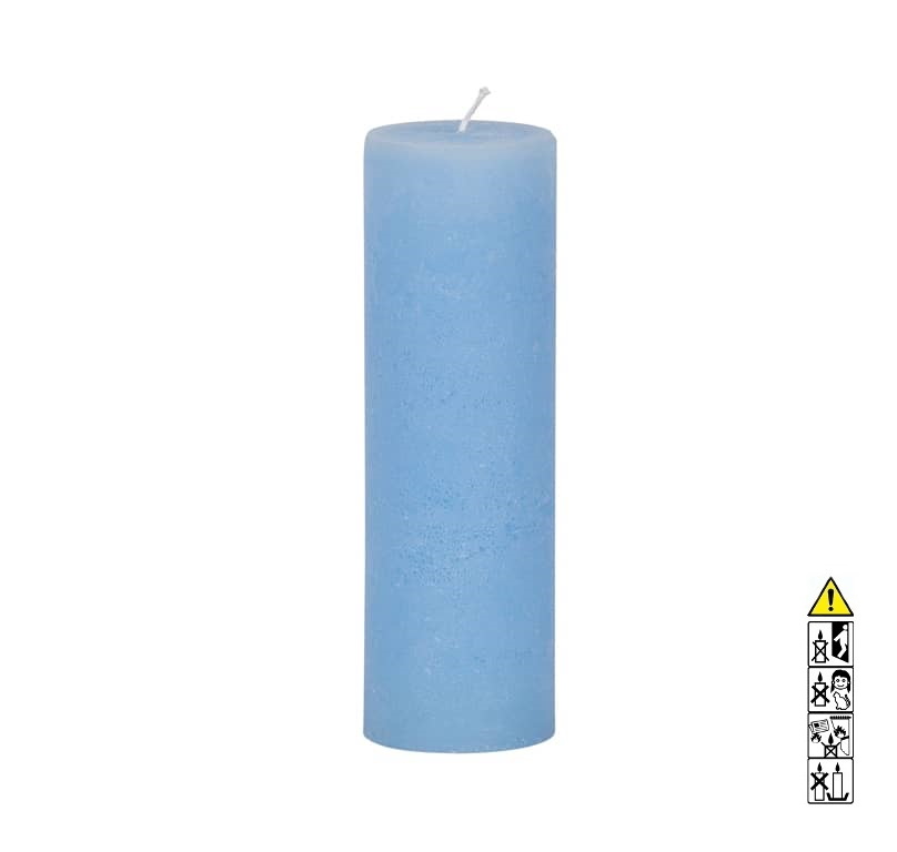 Stumpenkerze rustica 210 x 66 mm Babyblau