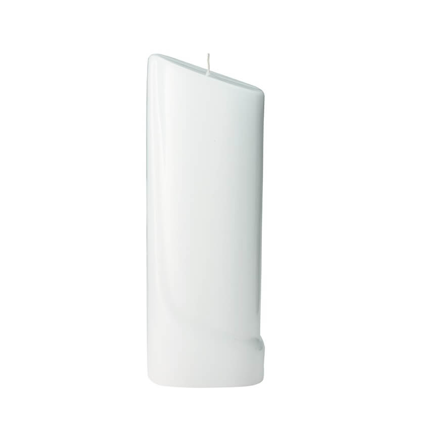 Mit hochwertigen Kerzenrohling Ellipse abgeschrägt mit Sockel 260 x 90 x 60 mm getaucht weiß bastelt macht Freude.