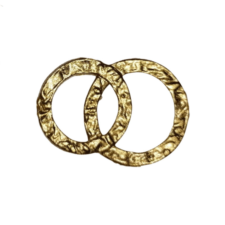 3D Eheringe in Gold 33 x 20mm (1 Stück)