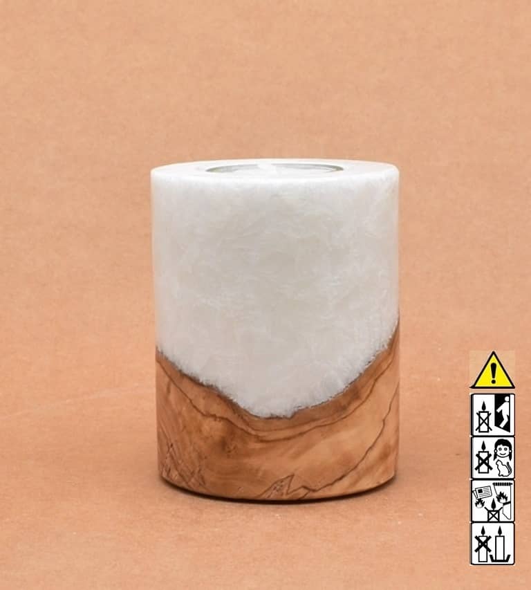 Kerze mit Holz, Teelicht, Unikat Holzkerze, Individuelle runde Hochzeitskerze mit Holz, Holzelementen Teelicht Hochzeitskerze, Kerze mit Holzeinsatz, Teelicht rund, Stearin, im Kerzen online Shop für Hochzeiten bestellen, günstig kaufen.